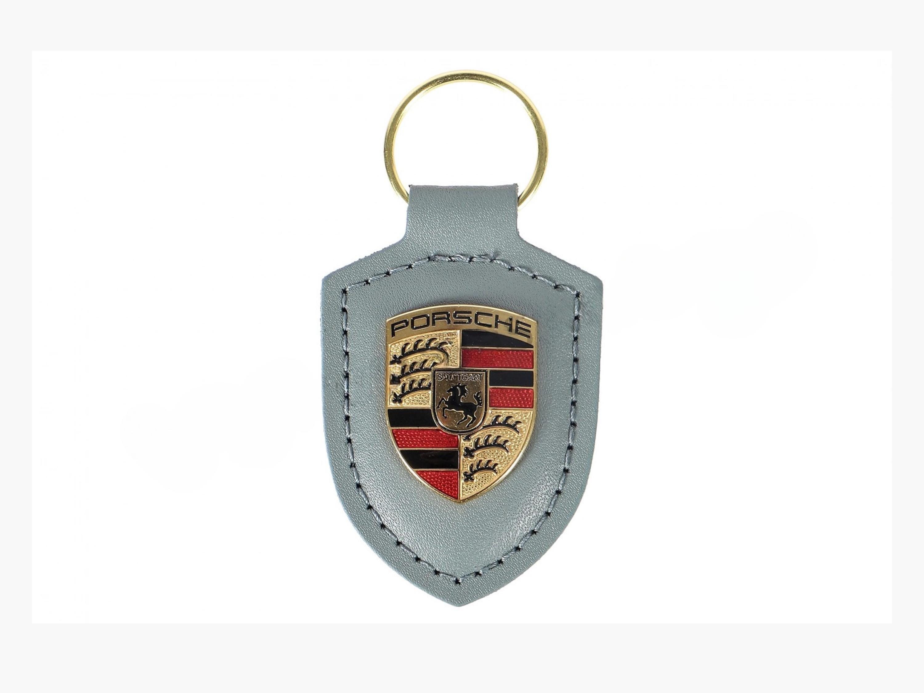 Porsche Key Ring: Shade Green Leather, Gold Crest Emblem - Etsy