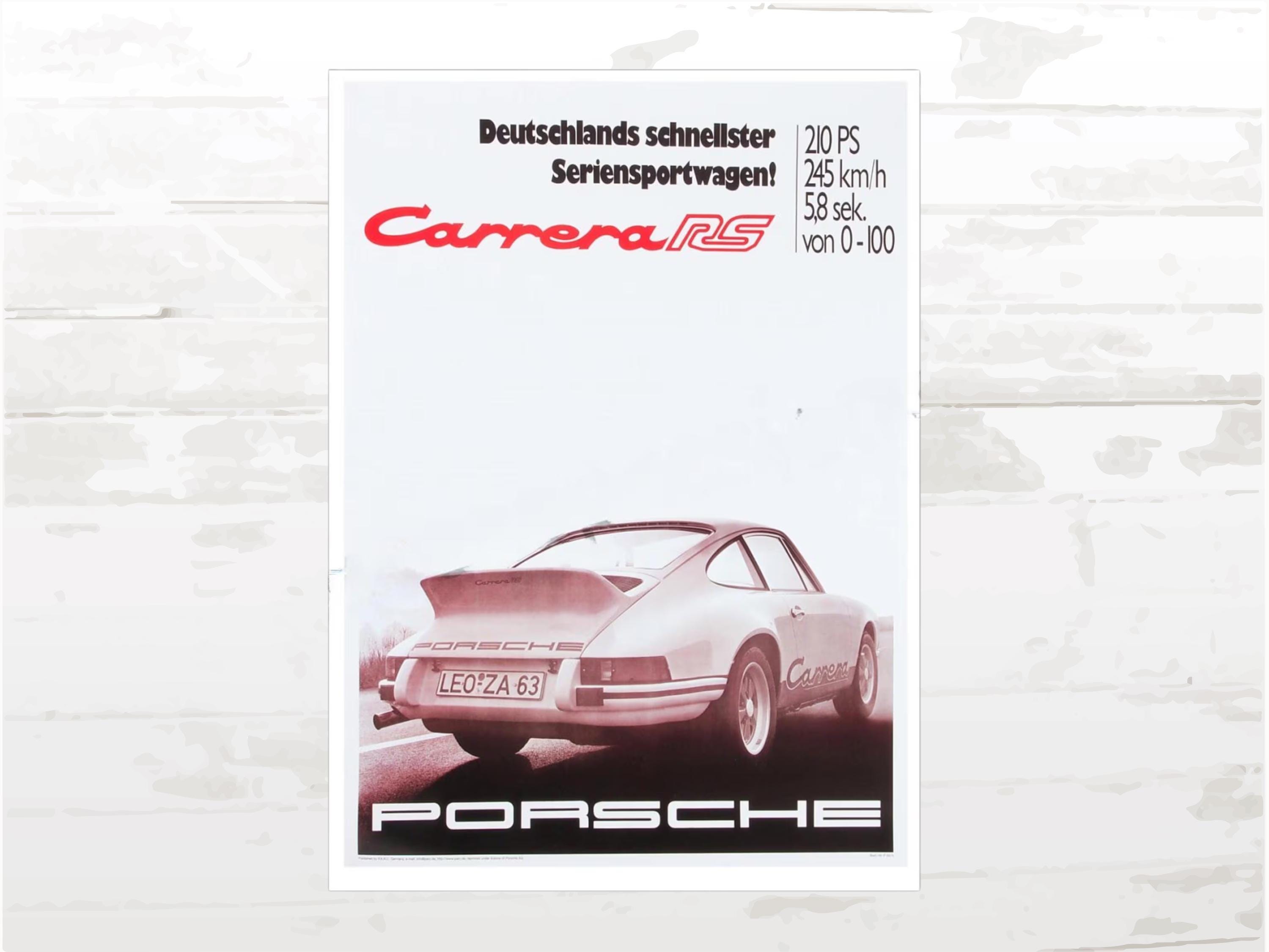 Porsche Poster 911 Carrera RS 2.7, Racing Memorabilia - Etsy