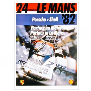 Vintage Porsche Poster 24 Stunden von Le Mans 1982 Poster - Racing Erinnerungsstücke, Valentinstag, Geschenk