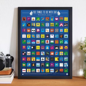 100 choses à faire avec papa, affiche à gratter | Cadeau fête des pères | Liste d'aventures pour papa et moi | Créateur de souvenirs amusant pour les familles