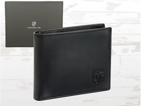 Porsche Leather Wallet for Men – Black With Embossed Crest - Etsy