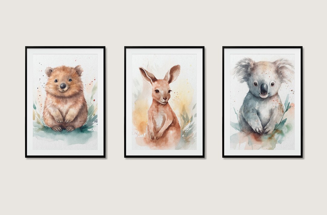 Australian Animal Collection, 3 Piece Set, Kids Decor, Nursery Decor ...