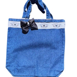 Cute Denim farmers market bag, reusable, shopping bag, work bag, everyday use, gift for her
