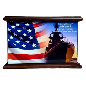 US Navy Personalize Urns, Armed Forces Cremation Urn, Military Custom wooden Urn, Urn with FREE Engraving, US Navy Engrave urn, Veteran urn