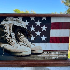 Military boots cremation urn, Armed Forces Custom wooden Urn with FREE Engraving, Engraved urn for veterans