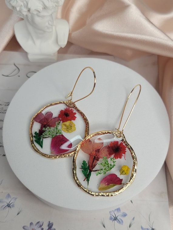 Dried hotsell flower earrings