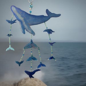 Whales and Tails Resin and Glass Bead Mobile Suncatchers