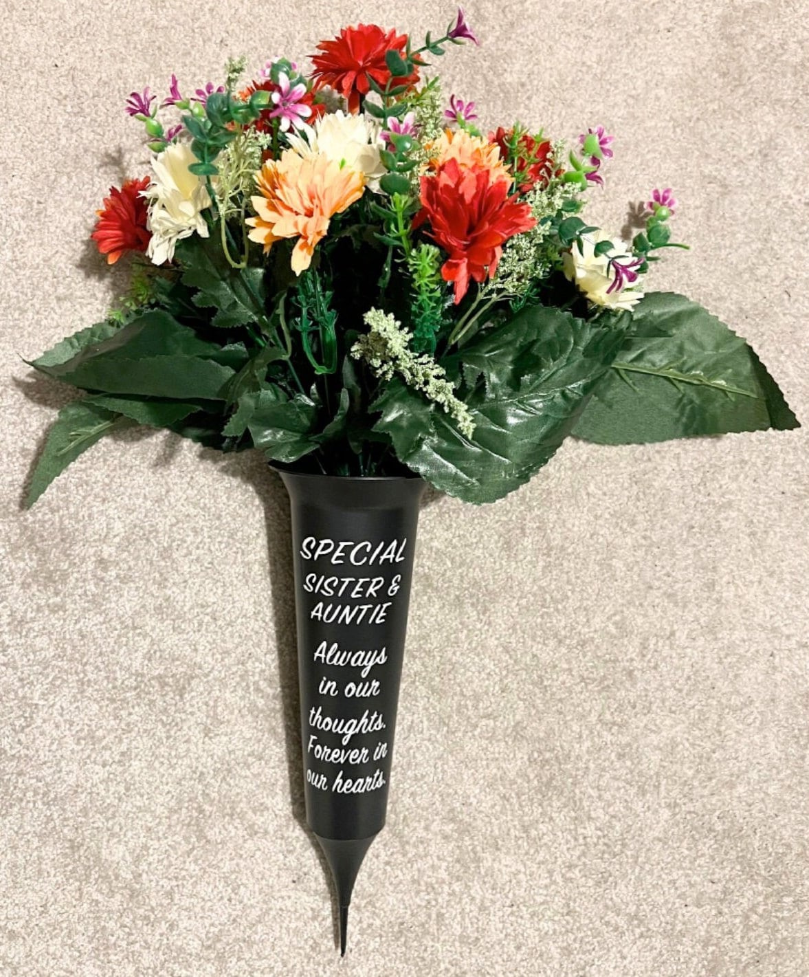 Personalized Grave Vase Memorial Flower Holder Sympathy Etsy UK