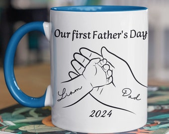 Customized mug for first-time dad,Personalized Father's Day mug, Coffee mug for dad, Mug for dad with baby's name,Customized mug for new dad