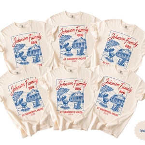 Custom Family BBQ Shirt, Personalized Family Reunion Shirt, Matching Family Cookout Shirts, Custom Family Name Comfort Colors Tee
