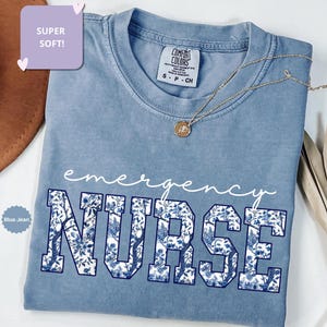 Comfort Colors® Emergency Nurse Shirt, Flower Emergency Department T-Shirt, Trendy Nurse Shirt, Popular ED Outfit, Gifts For New Nurses