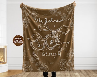 Family Name Blanket, Wedding Gift for Couple, Marriage Blanket, Wedding Gift Blanket, Valentine's day, Newlyweds Gift, Married Couple Gift
