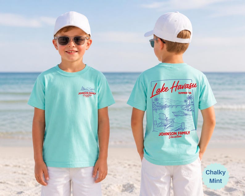 Camiseta personalizada para vacaciones familiares en el lago, colores cómodos, camiseta personalizada para la vida en el lago, camiseta de viaje grupal a juego con el nombre de la familia, camiseta de vacaciones imagen 13