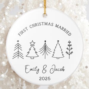 Custom First Christmas Married Ornament, Mr and Mrs Christmas Ornament Gift, Personalized Holiday Couple Gift, Newlywed Christmas Keepsake