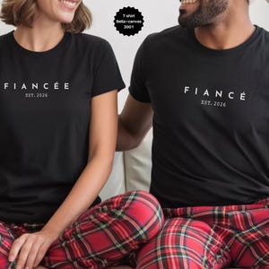 Sudaderas personalizadas para novios, camiseta de compromiso personalizada, futuros esposos, regalo de compromiso, regalo para la prometida, novio y novia imagen 9