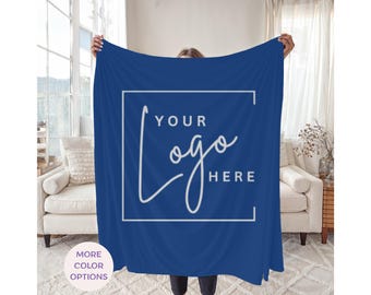 Custom Logo Blanket, Personalized Business throw, Employee Appreciation Gift, Custom Fleece Blanket With Logo, Company Branding Gift Idea