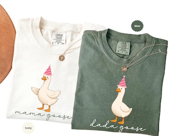 One Silly Goose 1st Birthday Matching Family Shirt Comfort Colors®, Mama Goose and Dada Goose Tees, Funny Goose Party Outfit, Gift For Mom
