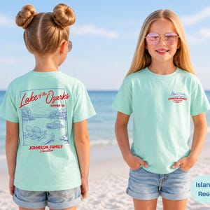 Camiseta personalizada para vacaciones familiares en el lago, colores cómodos, camiseta personalizada para la vida en el lago, camiseta de viaje grupal a juego con el nombre de la familia, camiseta de vacaciones imagen 12