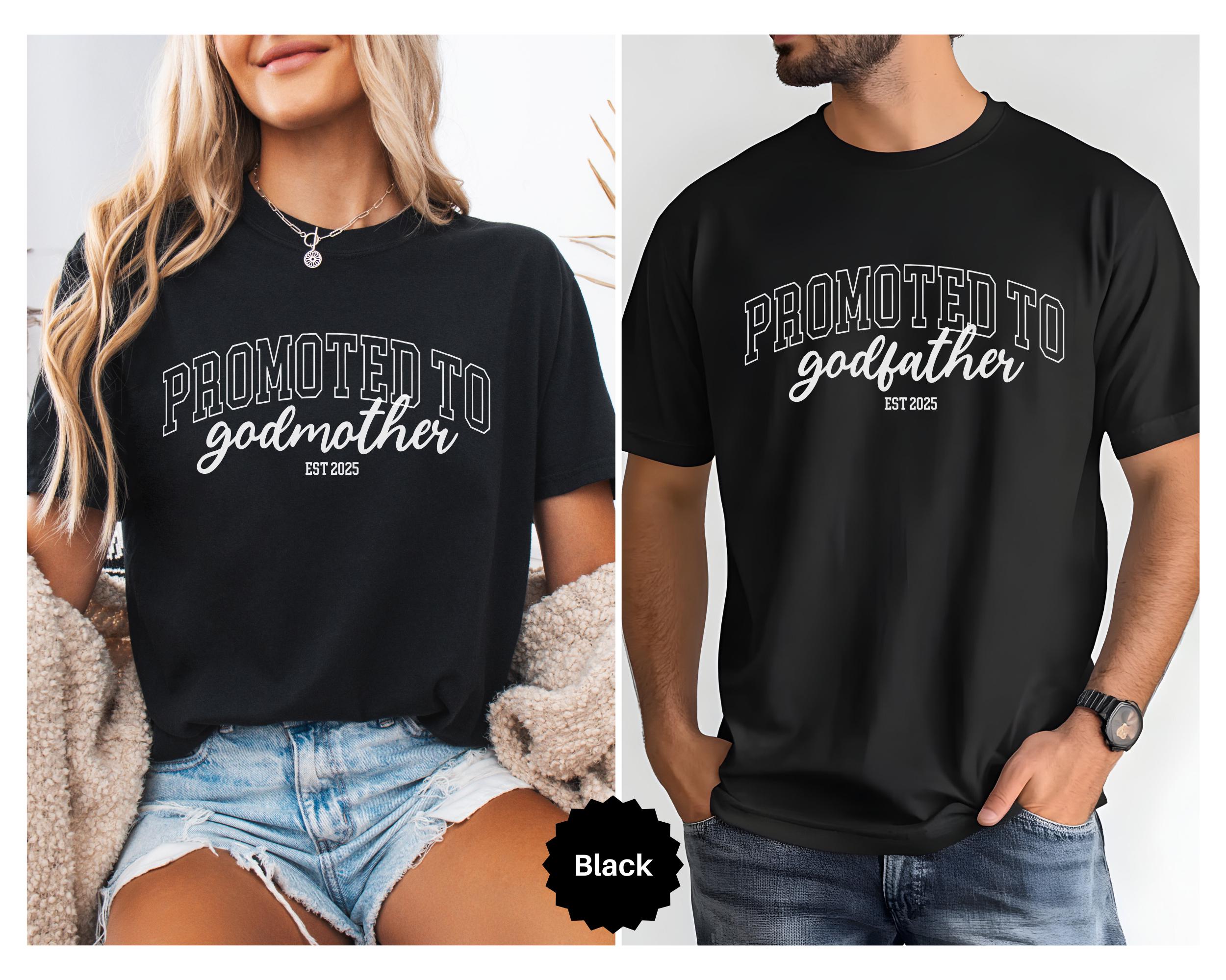 Custom Est. Godmother & Godfather Shirt Comfort Colors, Personalized Godparent Proposal Gift, Gift for Godmother Proposal,Godfather proposal