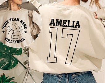 Custom Volleyball Sweatshirt, Volleyball Hoodie, Volleyball Lover Gift, Volleyball Crewneck,Game Day Season Shirt, Volleyball Team Gifts