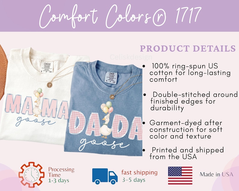 Comfort Colors® One Silly Goose 1st Birthday Matching Family Shirt, Mama Goose and Dada Goose Tees, Funny Goose Party Outfit, Gift For Mom image 9