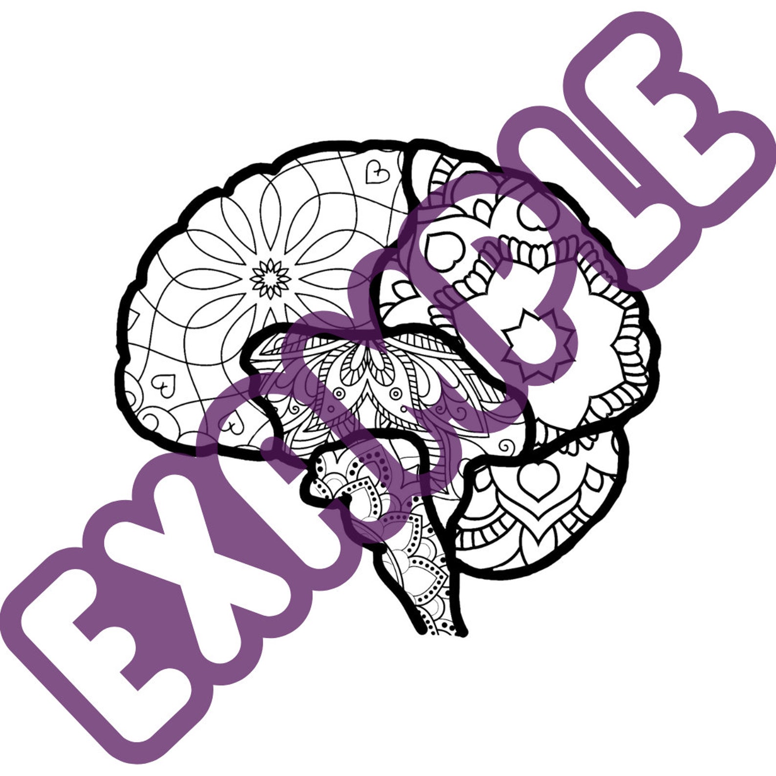 Brain Mandala Coloring Pages - Etsy