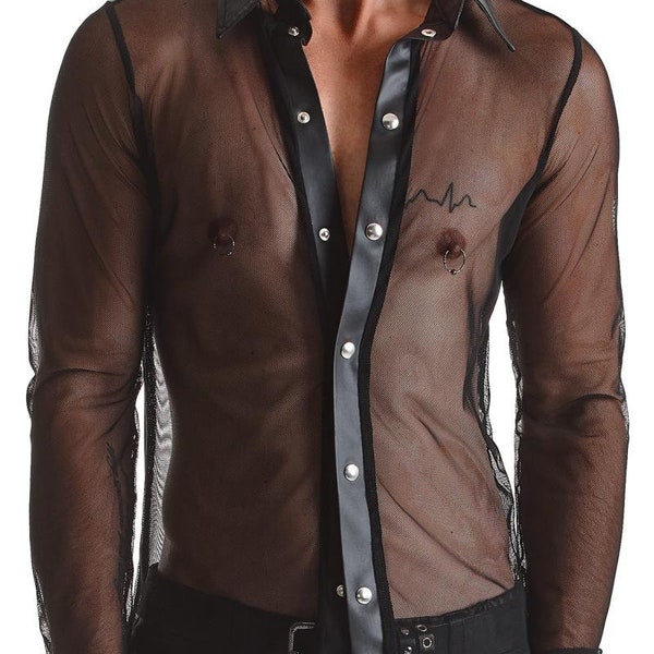 Mens Sheer Shirt Etsy