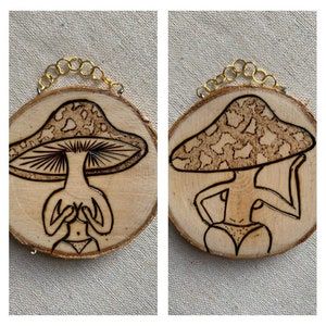 Mushroom Model (Pyrography, Wood-Burned)