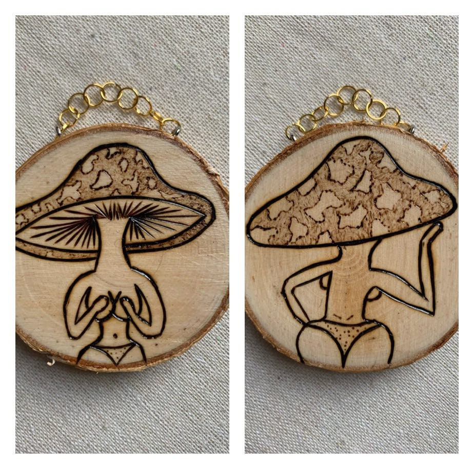 Mushroom Model (pyrography, Wood-burned) - Etsy