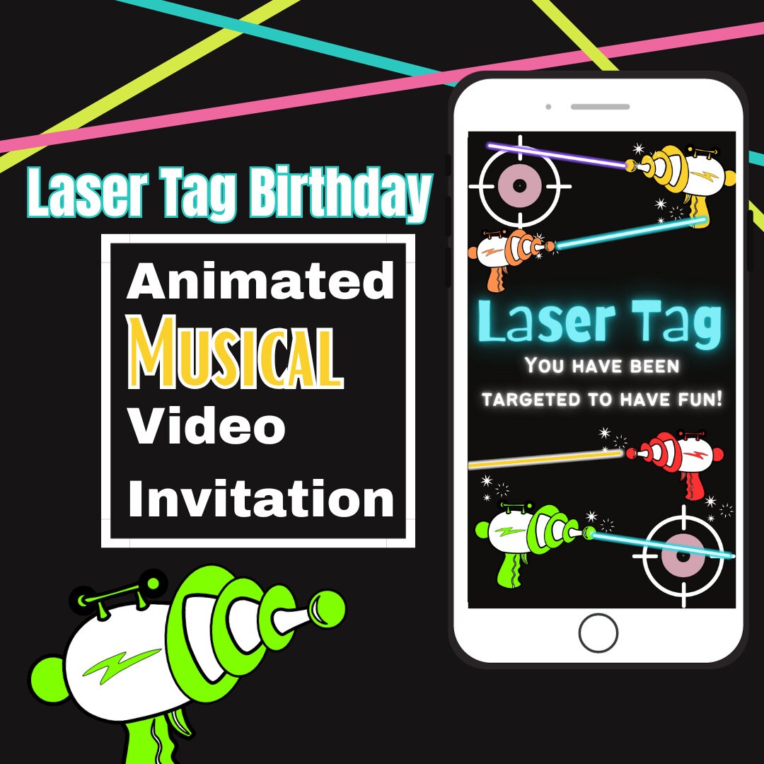 Interactive Laser Tag Birthday With Animated Musical Video Etsy