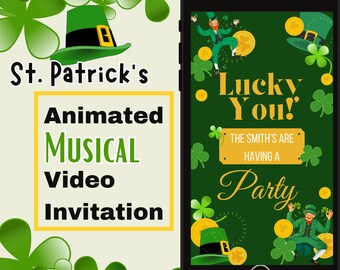 St. Patrick's Day Party Invitation - Editable Template - Personalized Invite - Digital Evite - Lucky You Leprechaun
