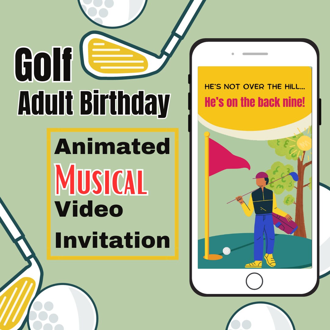 Adult Birthday Party Invitation - Golf Themed - Personalized Invite -  Editable Template - Digital Evite for Him - Etsy, image size:1080x1080