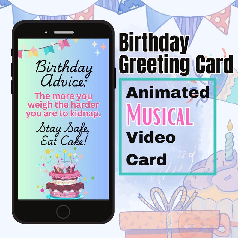 Digital birthday greeting card personalized card for adults men women