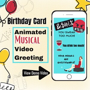 Funny Adult Birthday Card - Animated Musical Video Greeting - Editable Template - Unlimited Edits and Uses - Digital Happy Birthday