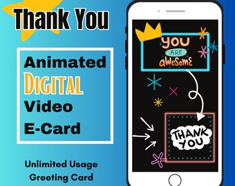 Animated Thank You Ecard: Personalized Video Greeting (Digital Download)