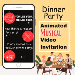 Potluck Dinner Party Invitation - Personalized Invite for Adults - Editable Template - Digital Evite - Fun Invite for a Casual Gathering