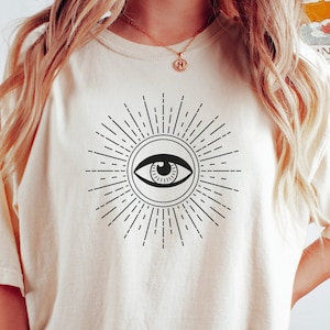Mystical Eye, Boho Occult Shirt, Illuminati Celestial Tshirt, Witchy Tee, Gift For Her, Trendy All Seeing Eye T-Shirt