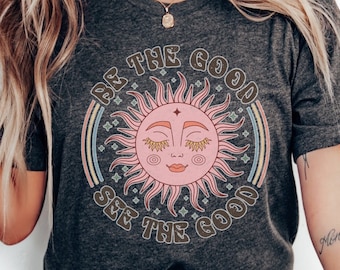 Hippie Boho Hippy Shirt, Boho Sun Moon Shirt, Trendy Womens Boho Shirt, Gift For Her, Hippie Comfort Colors, Boho Shirt, Smileyface