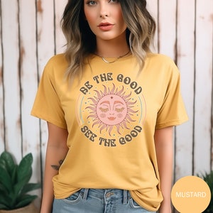Hippie Boho Shirt Comfort Colors Trendy Hippy Boho Sun Moon TShirt Boho Gift For Her Vintage Womens Boho T-Shirt