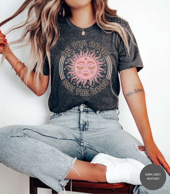 Hippie Boho Hippy Shirt, Boho Sun Moon Shirt, Trendy Womens Boho Shirt, Gift For Her, Hippie Comfort Colors, Boho Shirt, Smileyface