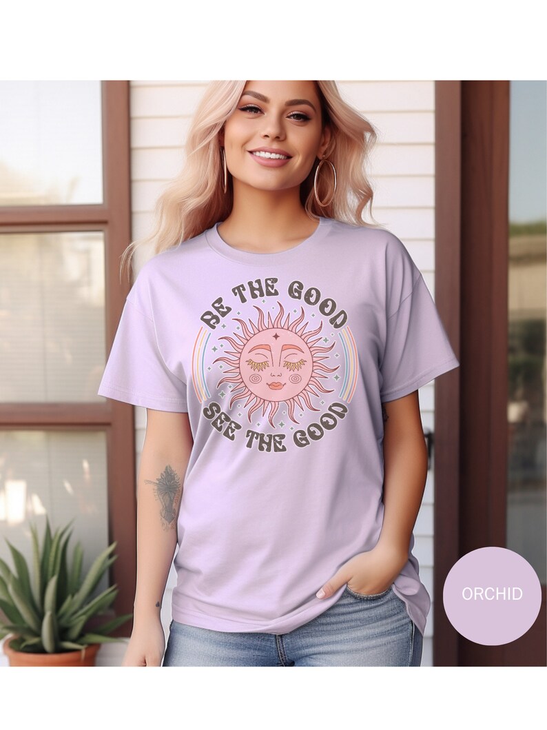 Hippie Boho Shirt Comfort Colors Trendy Hippy Boho Sun Moon TShirt Boho Gift For Her Vintage Womens Boho T-Shirt
