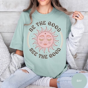 Hippie Boho Shirt Comfort Colors Trendy Hippy Boho Sun Moon TShirt Boho Gift For Her Vintage Womens Boho T-Shirt