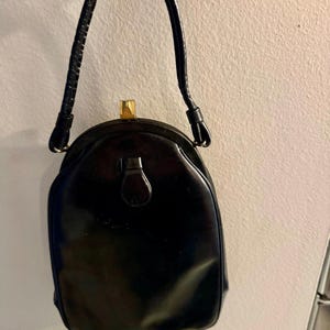 Vintage Black Leather Clutch