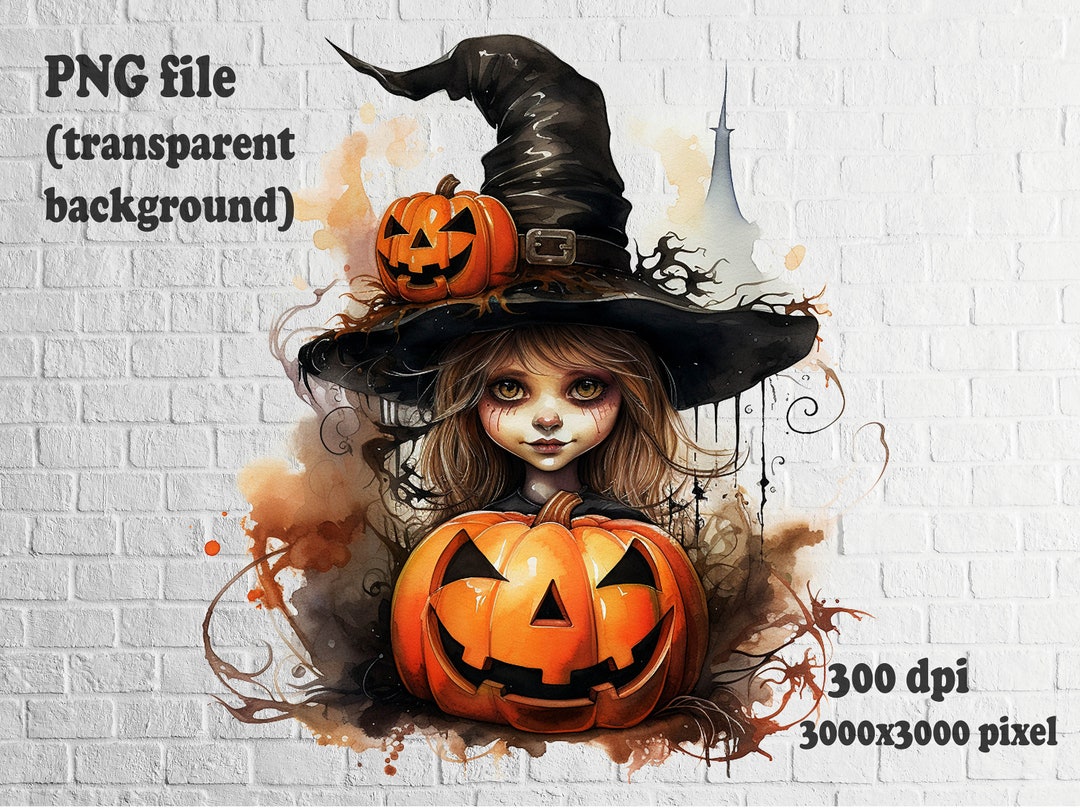 Halloween Png, Witch Clipart, Scary Watercolor Clipart, Witches ...