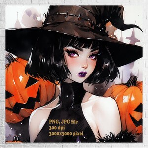 Halloween png, Witch Clipart, Scary Watercolor Clipart, Gothic png, Paper Crafts, Scrapbook, Witchy Halloween PNG, witchcraft png