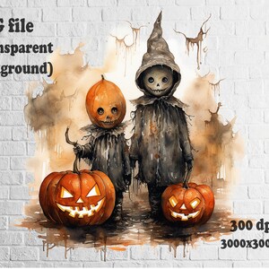 Halloween png, Ghost png, Scary Watercolor Clipart, Witches Graphics, Paper Crafts, Scrapbook, Witchy Halloween PNG, witchcraft png