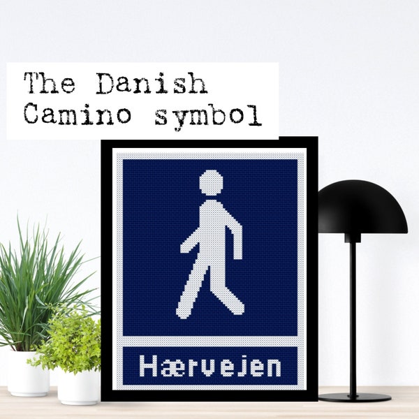 Danish camino symbol large cross stitch pattern. Perfect for framing.