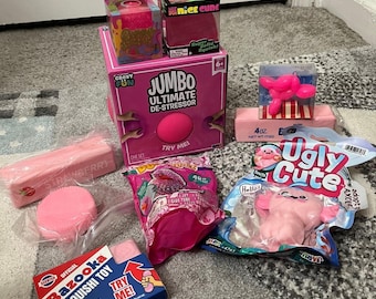 Różowy, miękki zestaw sensoryczny, 10 sztuk, zabawki sensoryczne NeeDoh RMS Fidget Toys, łagodzące stres
