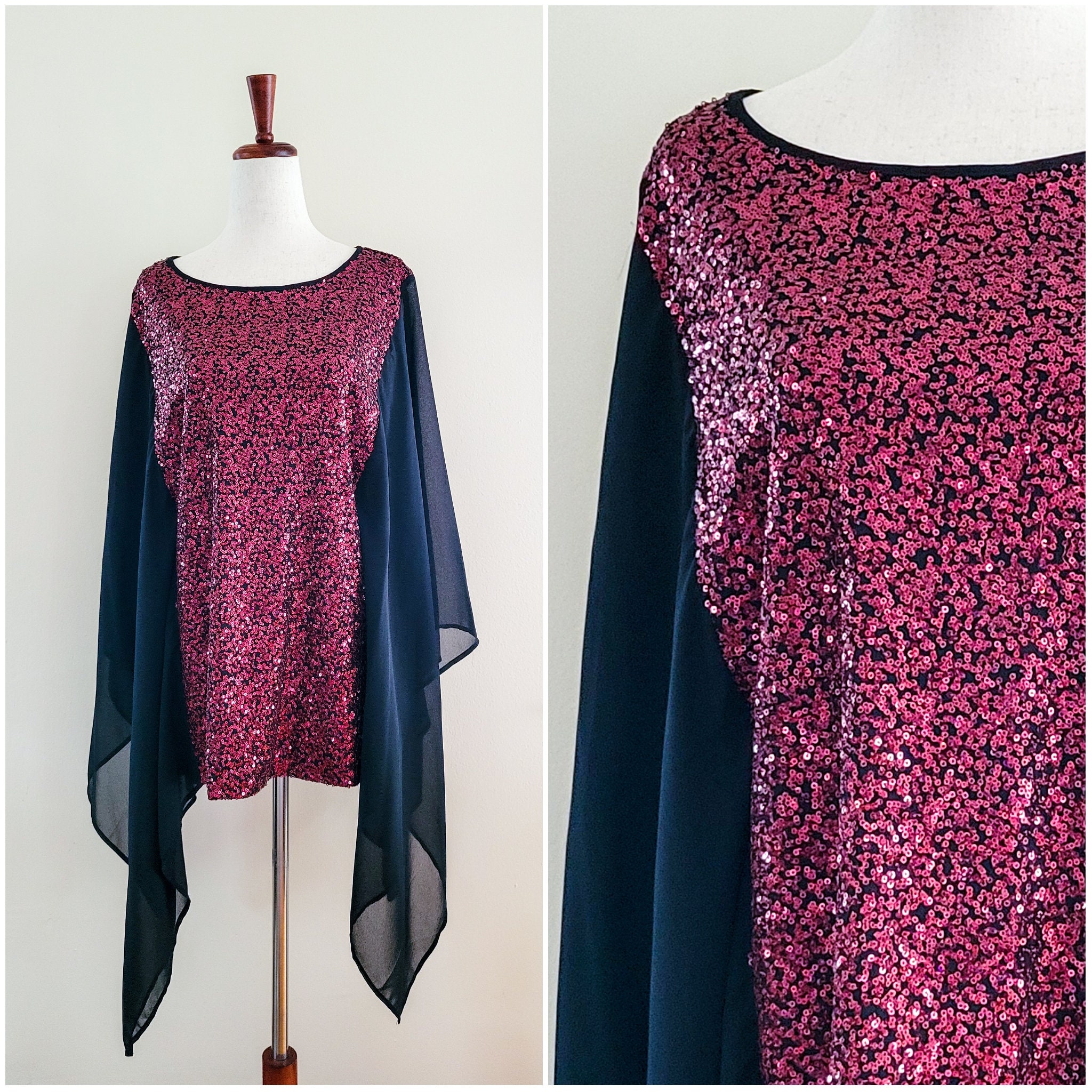Deadstock Bob Mackie Wearable Art Sequin Top Etsy