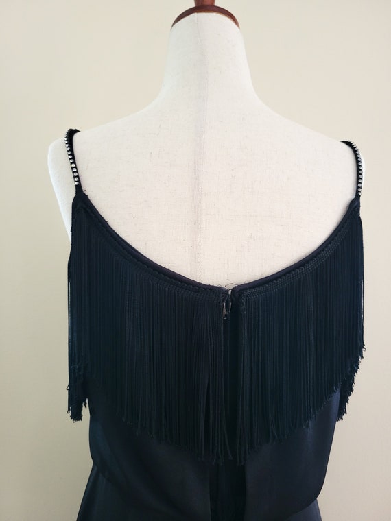 Vintage 70s Union Label Black Fringe Rhinestone S… - image 7